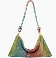 Silver Black Gold Pu Leather Solid Color Rhinestone Square Evening Bags sku image 11