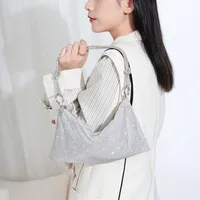 Silver Black Gold Pu Leather Solid Color Rhinestone Square Evening Bags main image 2