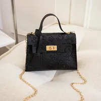 Women's Small Pu Leather Cartoon Cute Square Lock Clasp Crossbody Bag sku image 3
