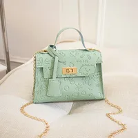 Women's Small Pu Leather Cartoon Cute Square Lock Clasp Crossbody Bag sku image 1