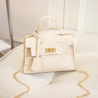 Women's Small Pu Leather Cartoon Cute Square Lock Clasp Crossbody Bag sku image 5