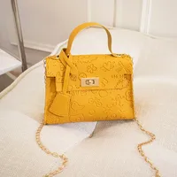 Women's Small Pu Leather Cartoon Cute Square Lock Clasp Crossbody Bag sku image 2