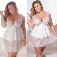 Sexy Deep V Plus Size Fat Mm Lace Strap Dress Sexy Lingerie main image 1