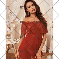 Sexy Lingerie New Large Size Sexy One-shoulder Dress Gauze Perspective Oversized Temptation Siamese Nightdress Wholesale Nihaowholesale main image 2