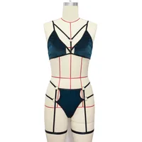 New Product Perspective Golden Velvet Sexy Lingerie Set Three-point Garter Seductive Sexy Lingerie Wholesale Nihaowholesale main image 2