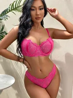 Fashion Solid Color Lace Stitching Sexy Underwear Suit main image 4
