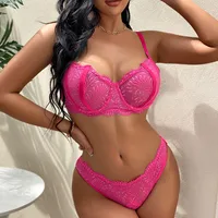 Fashion Solid Color Lace Stitching Sexy Underwear Suit main image 1