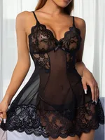 Flower Strap Deep V Sexy Spandex Lace Sexy Lingerie sku image 8