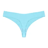 Solid Color Leopard Seamless Breathable Quick Dry Low Waist Thong Panties sku image 6