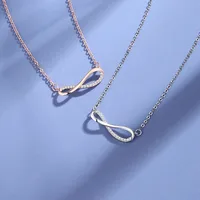 925 Sterling Silver Zircon Cable Chain Polishing Plating Inlay Infinity Necklace main image 1