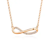 925 Sterling Silver Zircon Cable Chain Polishing Plating Inlay Infinity Necklace sku image 1