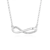 925 Sterling Silver Zircon Cable Chain Polishing Plating Inlay Infinity Necklace main image 3