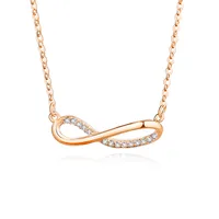 925 Sterling Silver Zircon Cable Chain Polishing Plating Inlay Infinity Necklace main image 2
