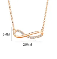 925 Sterling Silver Zircon Cable Chain Polishing Plating Inlay Infinity Necklace main image 7