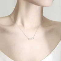 925 Sterling Silver Zircon Cable Chain Polishing Plating Inlay Infinity Necklace main image 4