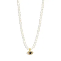 Simple Style Devil's Eye Sterling Silver Beaded Inlay Zircon Pendant Necklace sku image 2