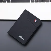Canvas Men's Wallet Vertical Denim Short Wallet Card Holder Integrated Mini Folding Small Wallet Men's Simple sku image 1