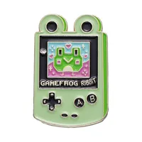 Cartoon Style Cute Animal Cartoon Frog Alloy Stamping Stoving Varnish Plating Unisex Cartoon Pinback Badge Brooches Collar Pin sku image 100
