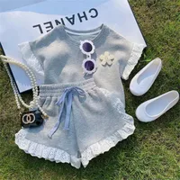 Fashion Solid Color Cotton Spandex Polyester Girls Clothing Sets main image 1