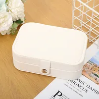 Fashion Solid Color Pu Leather Jewelry Boxes sku image 1