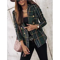 Lady Commute Houndstooth Plaid Metal Button main image 9