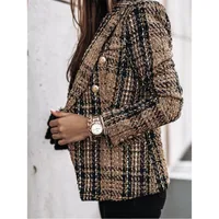 Lady Commute Houndstooth Plaid Metal Button main image 3