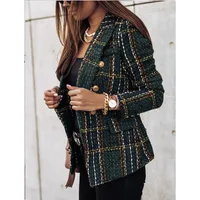 Lady Commute Houndstooth Plaid Metal Button main image 8