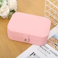 Fashion Solid Color Pu Leather Jewelry Boxes sku image 2