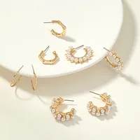 Fashion Geometric Alloy Plating Artificial Pearls Earrings main image 5