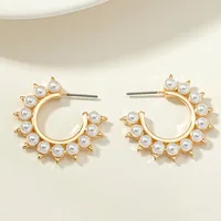 Fashion Geometric Alloy Plating Artificial Pearls Earrings sku image 1