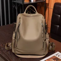 Waterproof Anti-theft Solid Color Casual Daily Street Women's Backpack sku image 3