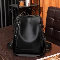 Waterproof Anti-theft Solid Color Casual Daily Street Women's Backpack sku image 1
