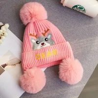 Children Unisex Cute Animal Wool Cap sku image 2