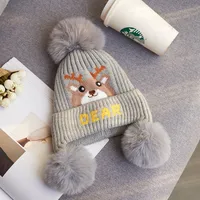 Children Unisex Cute Animal Wool Cap main image 3