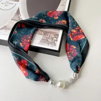 Women's Vacation Color Block Satin Silk Scarf sku image 2