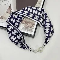 Women's Vacation Color Block Satin Silk Scarf sku image 9