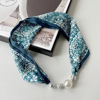 Women's Vacation Color Block Satin Silk Scarf sku image 5
