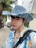 Unisex Cowboy Style Plaid Big Eaves Fedora Hat main image 1