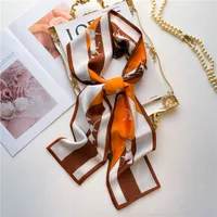 Women's Sweet Pastoral Round Letter Flower Polyester Printing Silk Scarf sku image 6