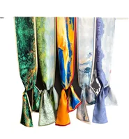 Women's Sweet Pastoral Round Letter Flower Polyester Printing Silk Scarf main image 4
