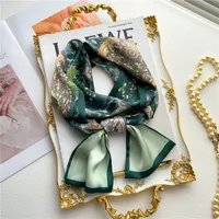 Women's Sweet Pastoral Round Letter Flower Polyester Printing Silk Scarf sku image 2