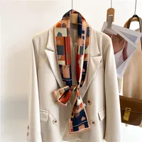 Women's Sweet Pastoral Round Letter Flower Polyester Printing Silk Scarf sku image 42