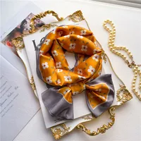 Women's Sweet Pastoral Round Letter Flower Polyester Printing Silk Scarf sku image 18
