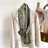 Women's Sweet Pastoral Round Letter Flower Polyester Printing Silk Scarf sku image 39