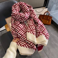 Women's Basic Stripe Polyester Scarf sku image 1