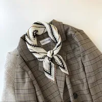 Women's Elegant Plaid Polka Dots Solid Color Satin Silk Scarf sku image 10