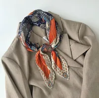 Women's Elegant Plaid Polka Dots Solid Color Satin Silk Scarf sku image 12
