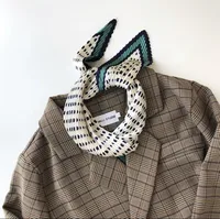 Women's Elegant Plaid Polka Dots Solid Color Satin Silk Scarf sku image 11