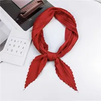 Women's Elegant Plaid Polka Dots Solid Color Satin Silk Scarf sku image 23