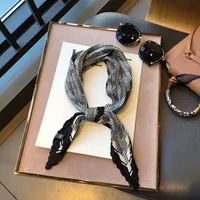 Women's Elegant Plaid Polka Dots Solid Color Satin Silk Scarf sku image 8